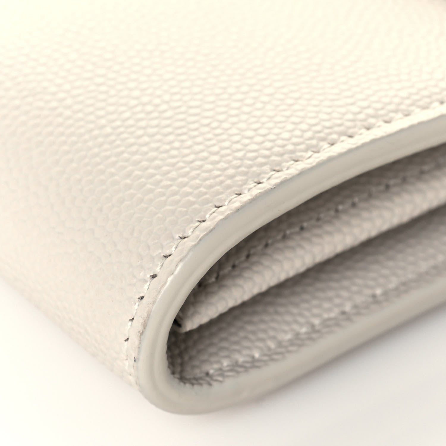 Saint Laurent Grain de Poudre Monogram Strap Wallet Crema Soft 6 of 11