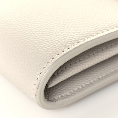 Saint Laurent Grain de Poudre Monogram Strap Wallet Crema Soft 6 of 11