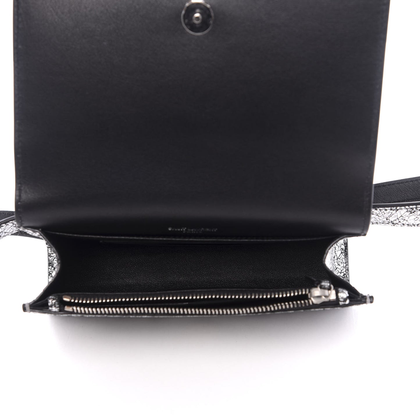 Metallic Calfskin Monogram Kate Belt Bag Silver