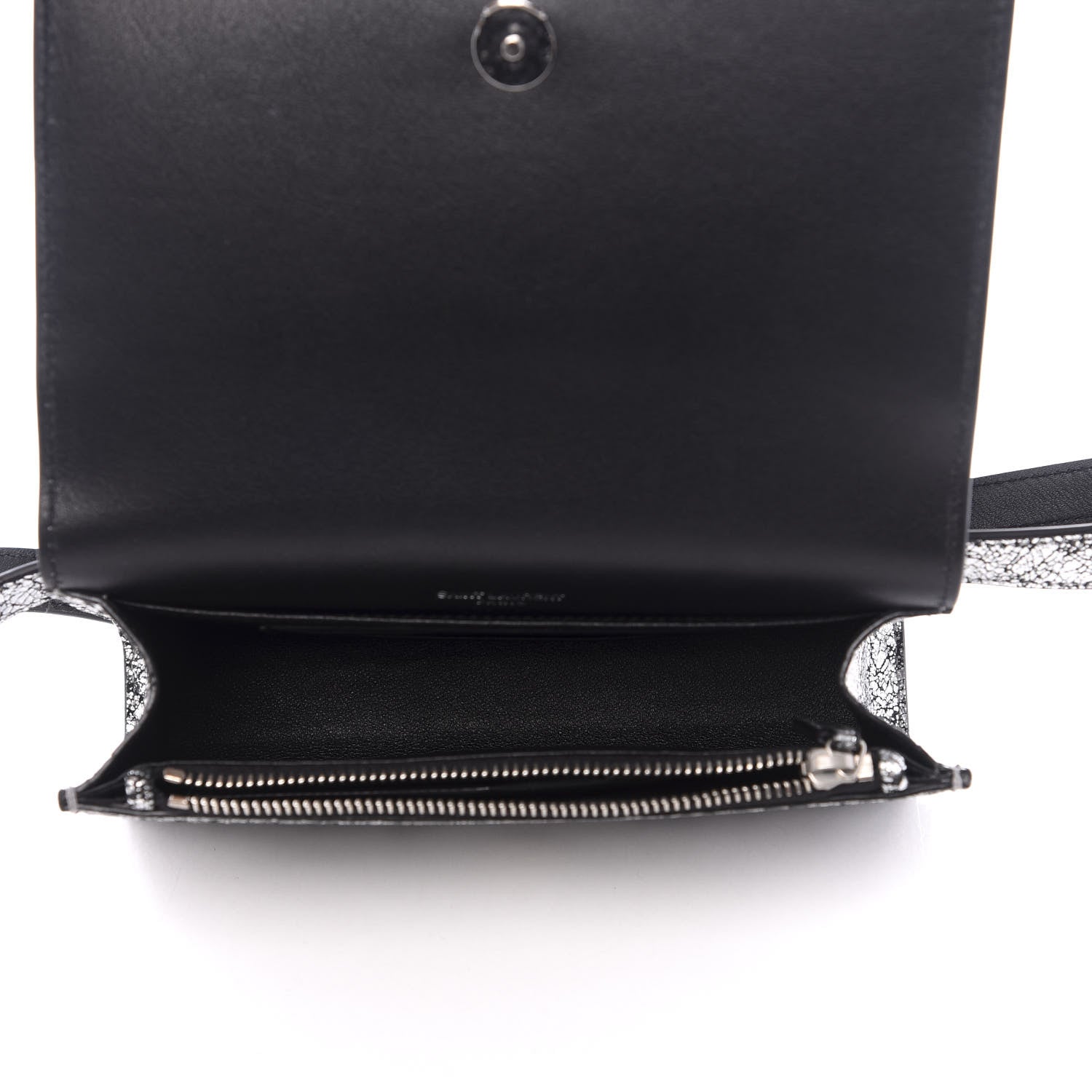 Saint Laurent Metallic Calfskin Monogram Kate Belt Bag Silver 4 of 11