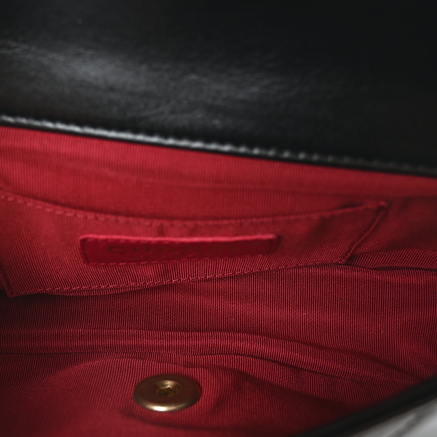 Calfskin Quilted Mini Rectangular Crystal Pearls Chain Flap Black