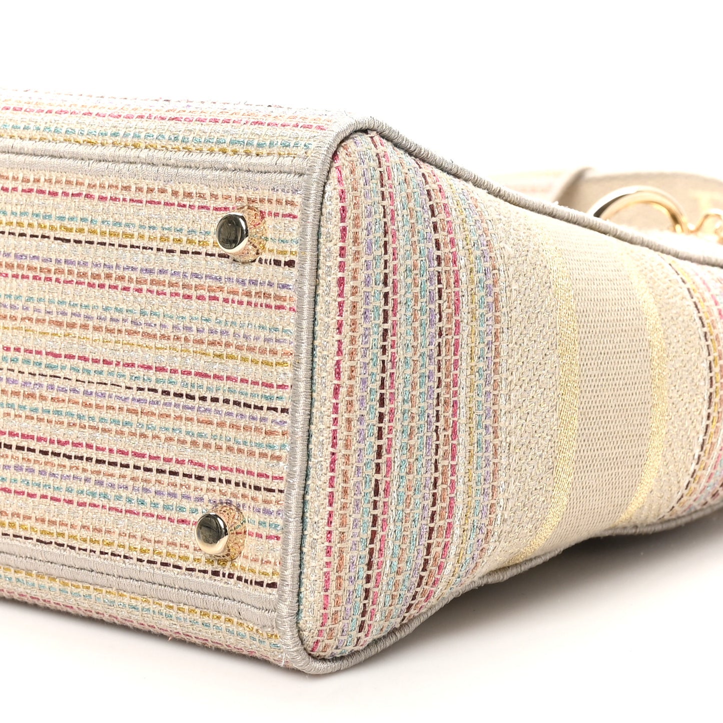 Canvas Embroidered Medium Lady D-Lite Beige Multicolor