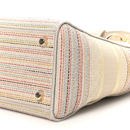 Christian Dior Canvas Embroidered Medium Lady D-Lite Beige Multicolor 10 of 10