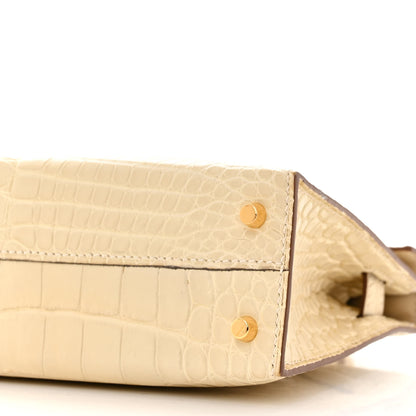 Hermes Matte Alligator Mini Kelly Sellier 20 Vanille 10 of 11