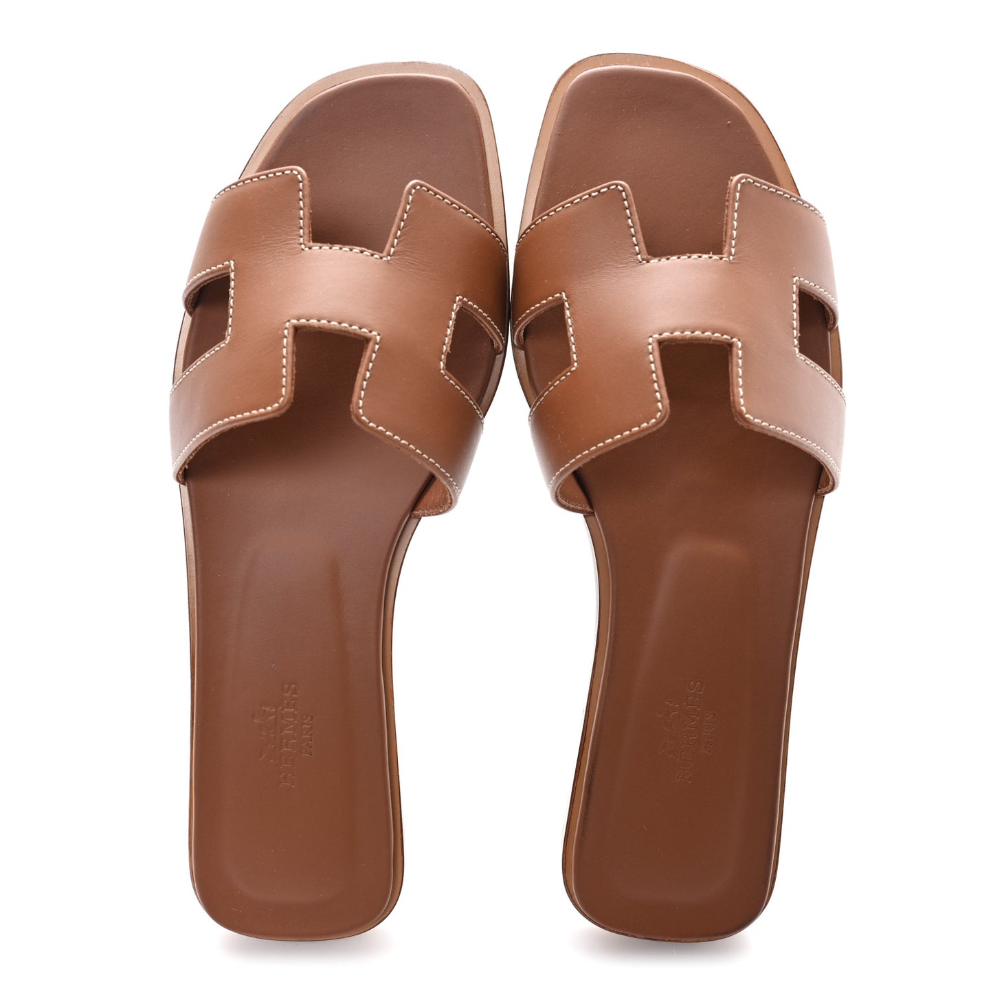 Box Calfskin Oran Sandals 38 Gold