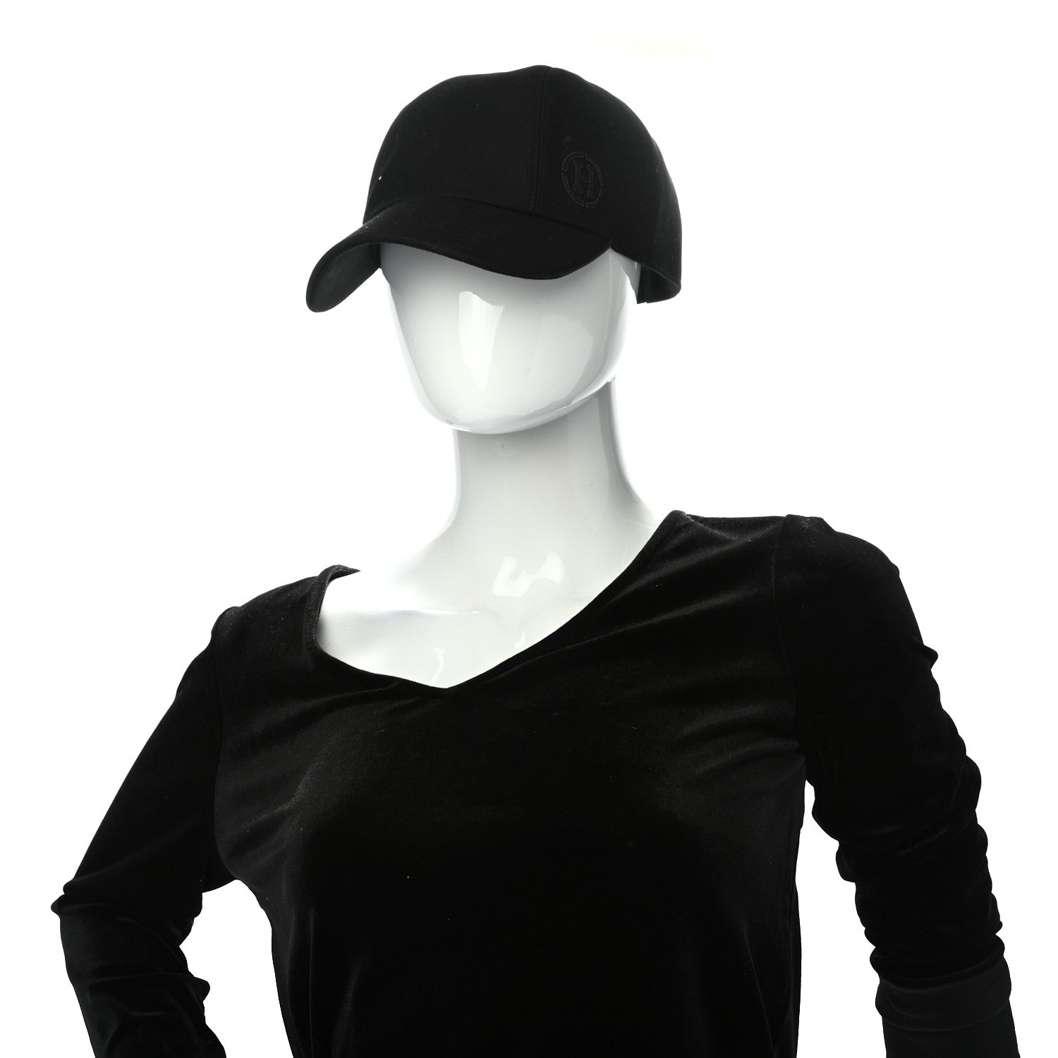 Hermes Cotton Miles H Circle Hat 59 Black 2 of 8
