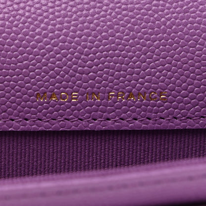 Chanel Caviar Quilted Flap Card Holder Wallet Purple 7 of 9