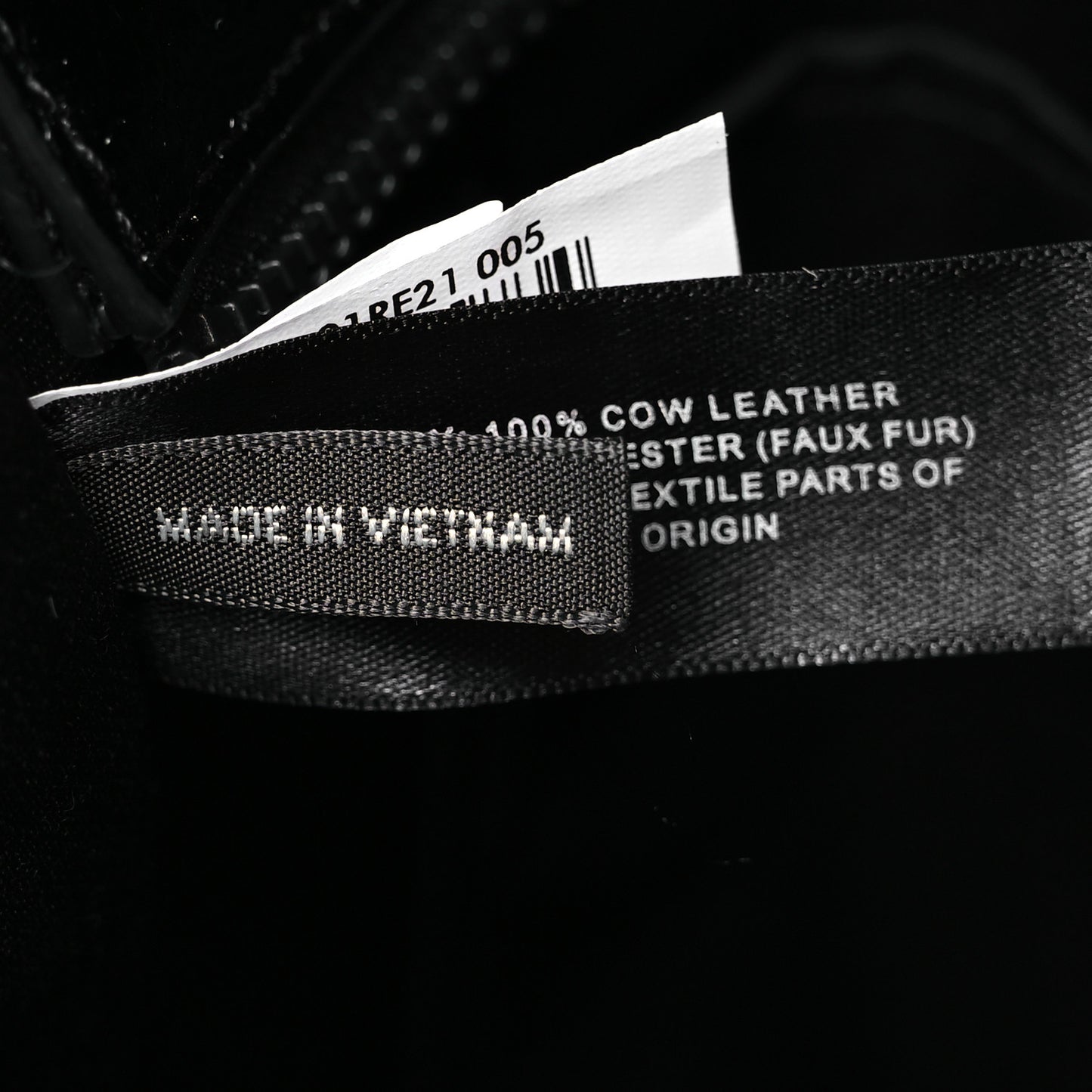 Shiny Calfskin Faux Shearling Large The Traveler Tote Bag Black