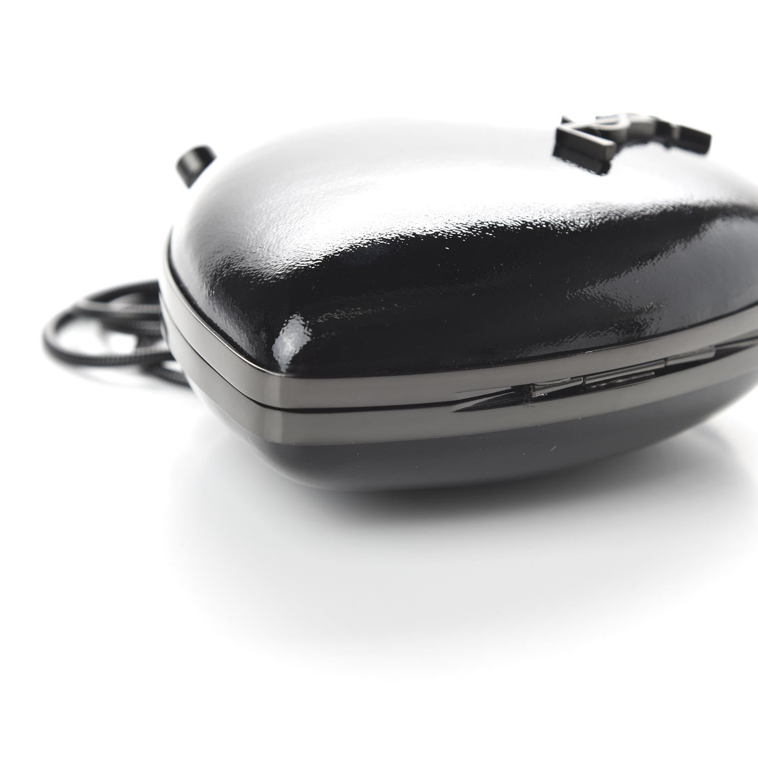 Saint Laurent Smooth Calfskin Heart Monogram Love Box Crossbody Black 6 of 9