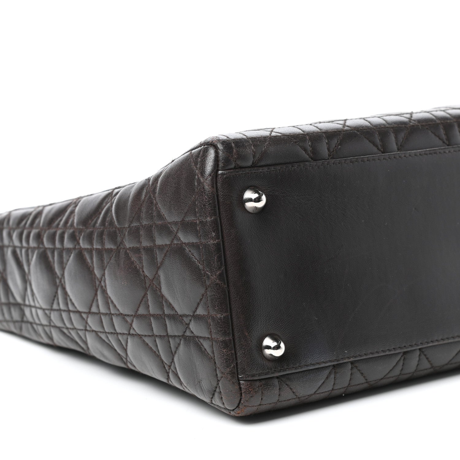 Christian Dior Lambskin Cannage Large Lady Dior Dark Brown 8 of 10