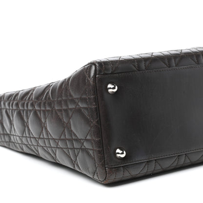 Christian Dior Lambskin Cannage Large Lady Dior Dark Brown 8 of 10
