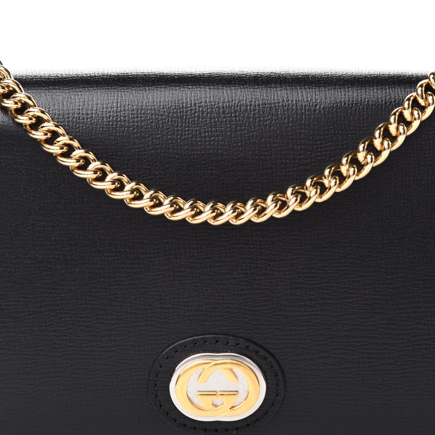 Azalea Calfskin Marina Chain Wallet Black