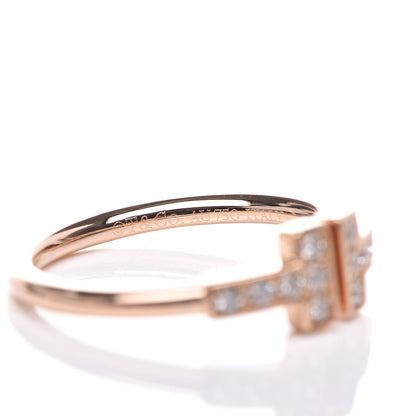 Tiffany 18K Rose Gold Diamond T Wire Ring 49 5 3 of 6