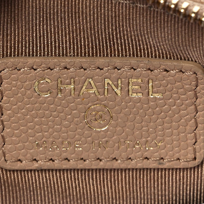 Chanel Caviar Quilted Small Cosmetic Case Beige 6 of 9