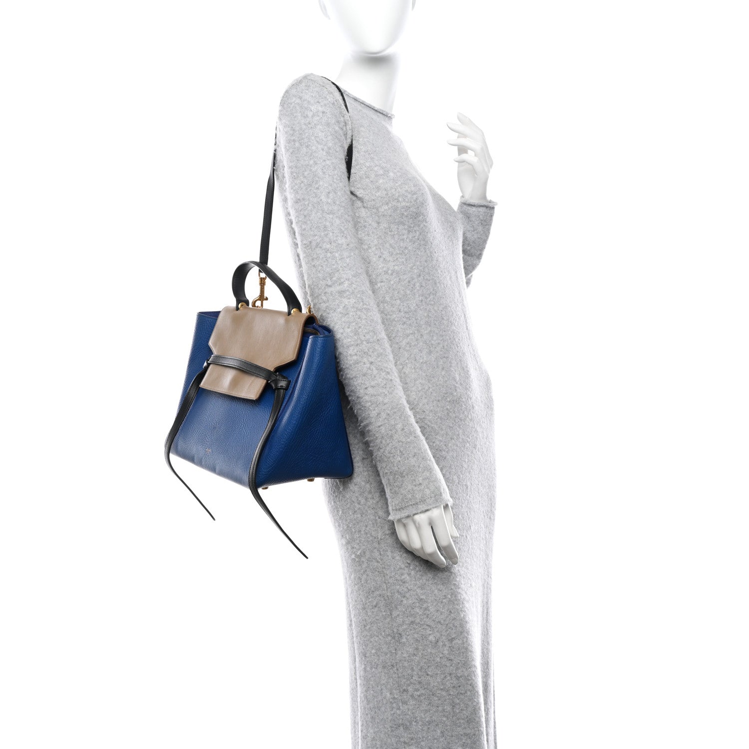 Celine Elephant Calfskin Mini Tri-Color Belt Bag Indigo 2 of 16