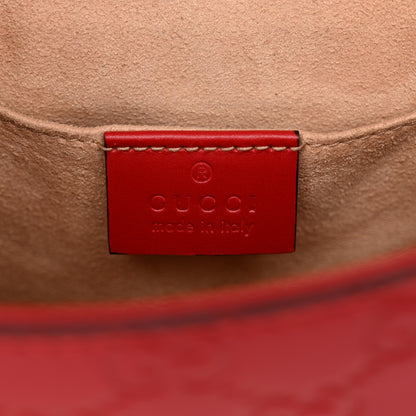 Gucci Guccissima Web Medium Padlock Messenger Shoulder Bag Hibiscus Red 6 of 16