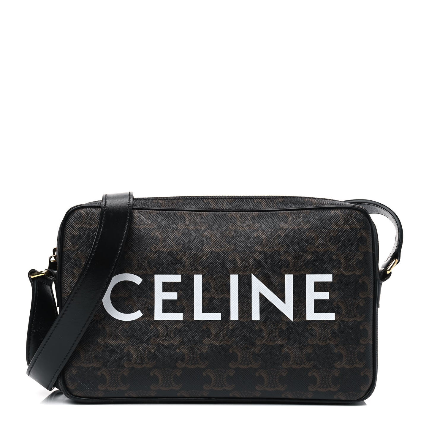 Triomphe Canvas Medium Messenger Bag Black