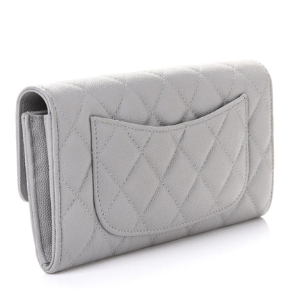 Chanel Caviar Quilted Large Flap Wallet Grey 3 of 9