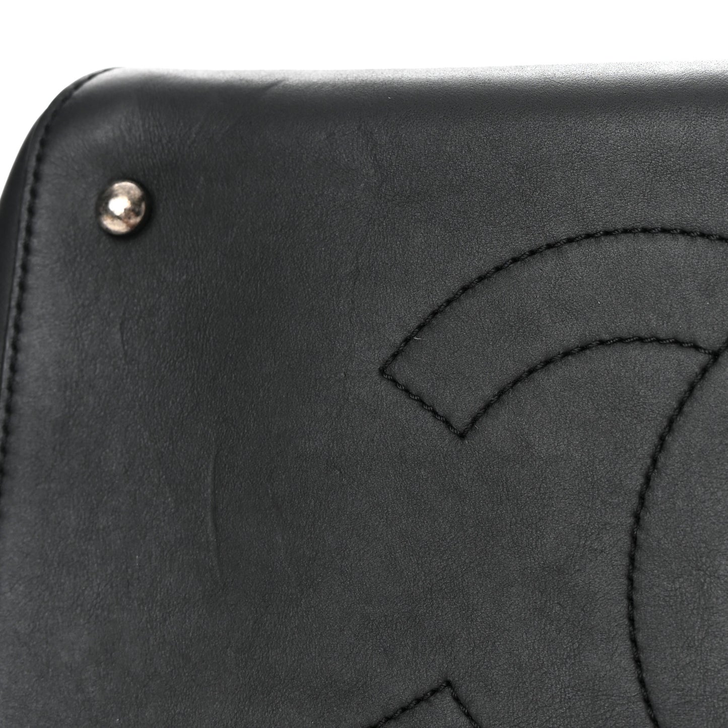 Calfskin Quilted Small Easy Shopping Tote Black