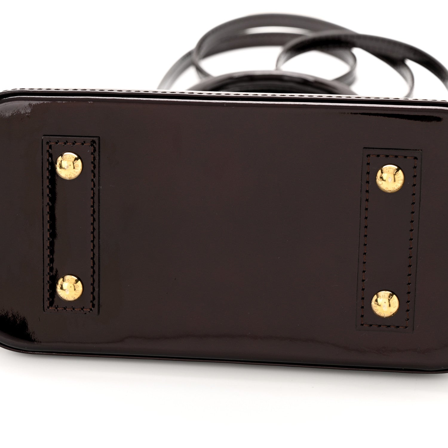 Louis Vuitton Vernis Rayures Alma BB Amarante 11 of 12