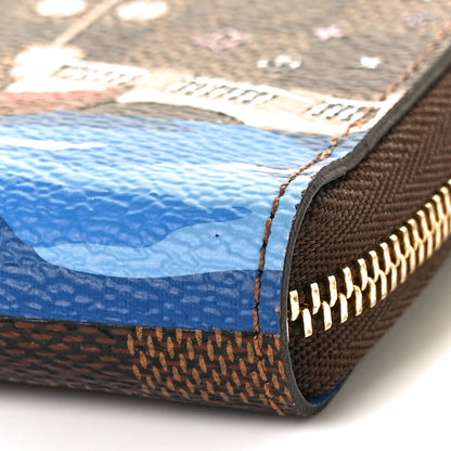 Louis Vuitton Damier Ebene 2019 Christmas Animation Zippy Coin Purse Blue 8 of 9
