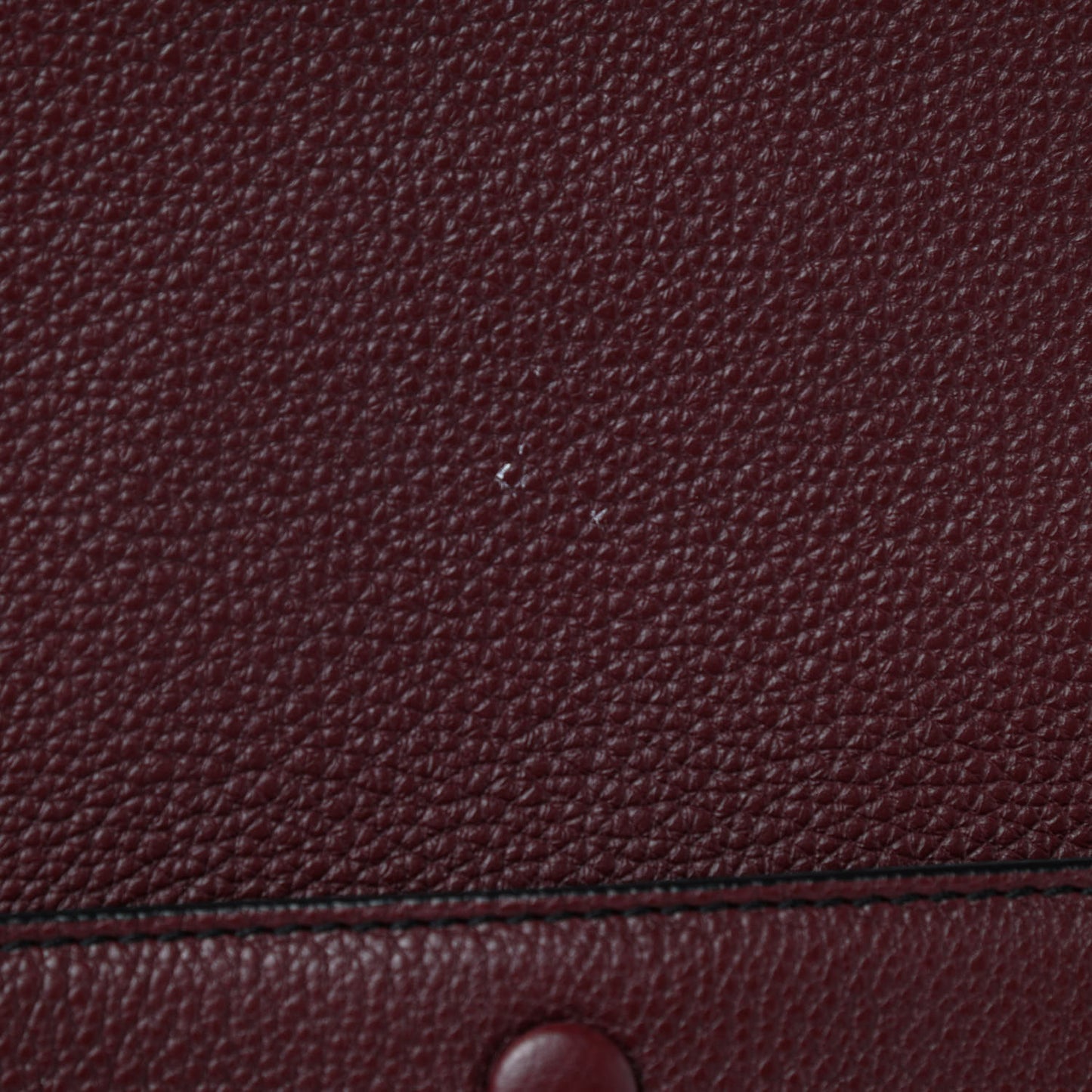 Drummed Calfskin Medium Edge Shoulder Bag Wine