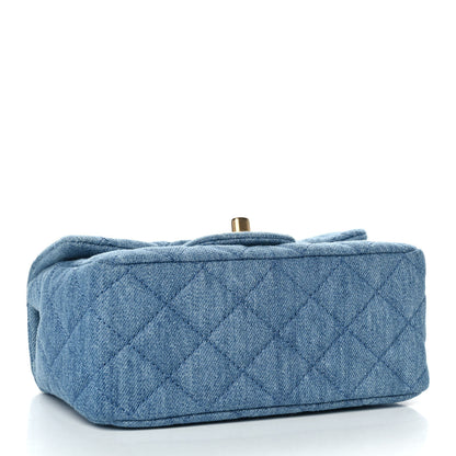 Chanel Denim Quilted Mini Pearl Crush Flap Blue 4 of 12