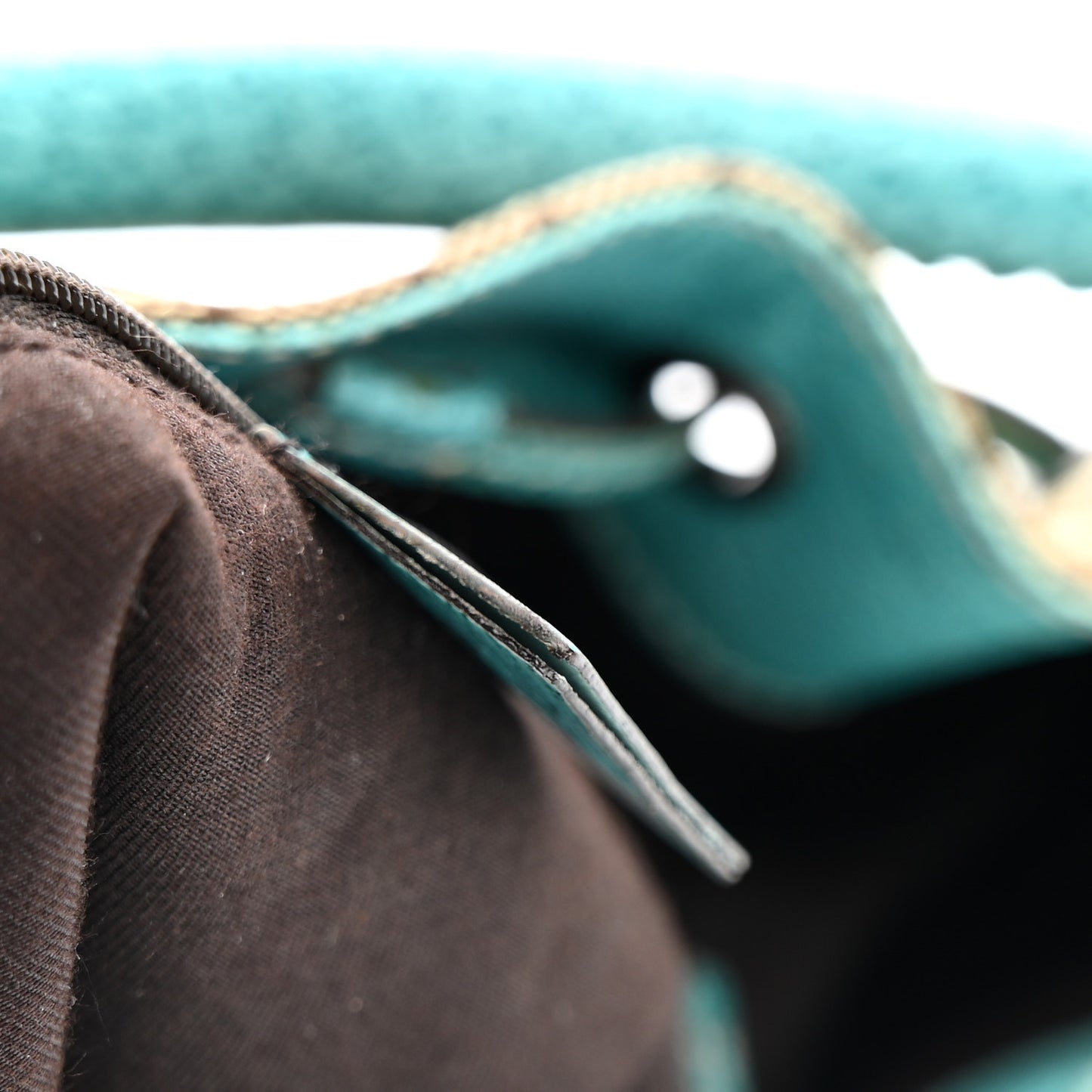 Monogram Drawstring Hobo Turquoise