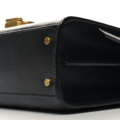 Saint Laurent Grain de Poudre Mini Classic Monogram Cassandra Top Handle Black 9 of 10