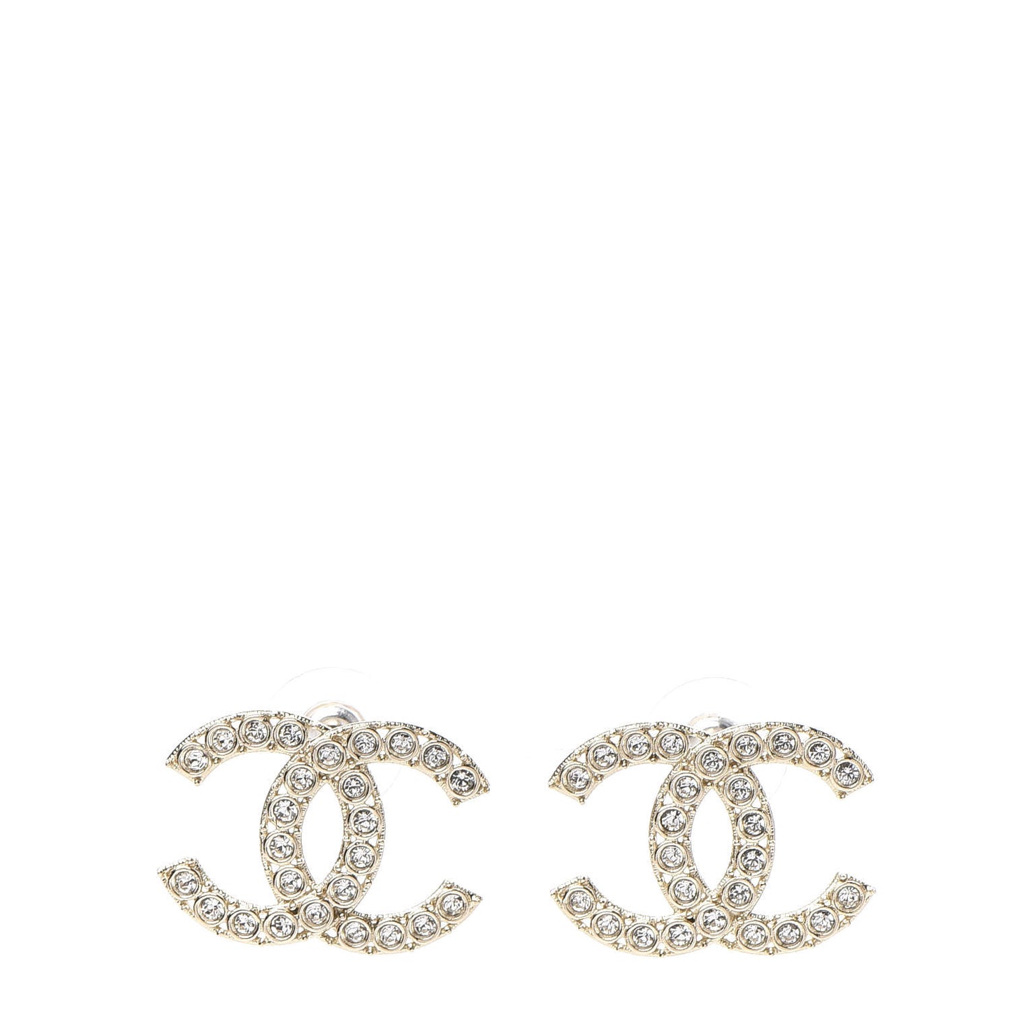Crystal CC Earrings Light Gold