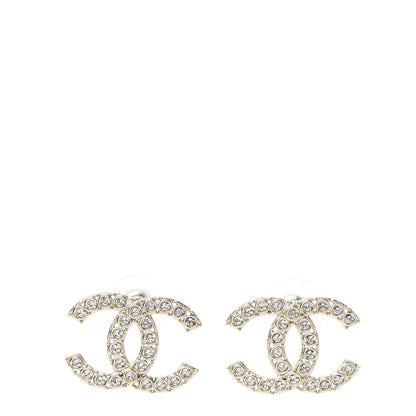 Chanel Crystal CC Earrings Light Gold 1 of 5