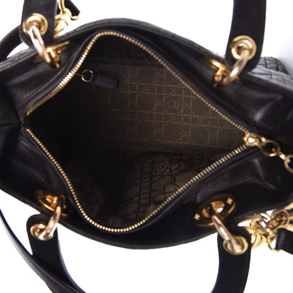 Christian Dior Lambskin Cannage Medium Lady Dior Dark Brown 5 of 11