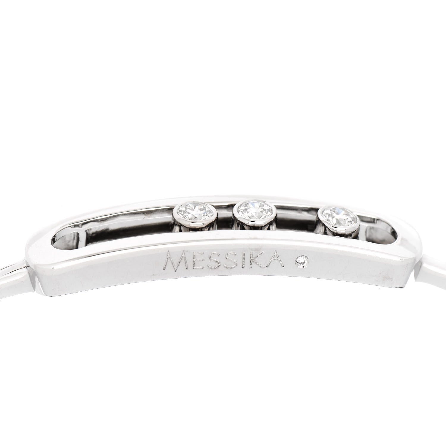 Messika 18K White Gold Diamond Thin Move Bangle Bracelet 4 of 5