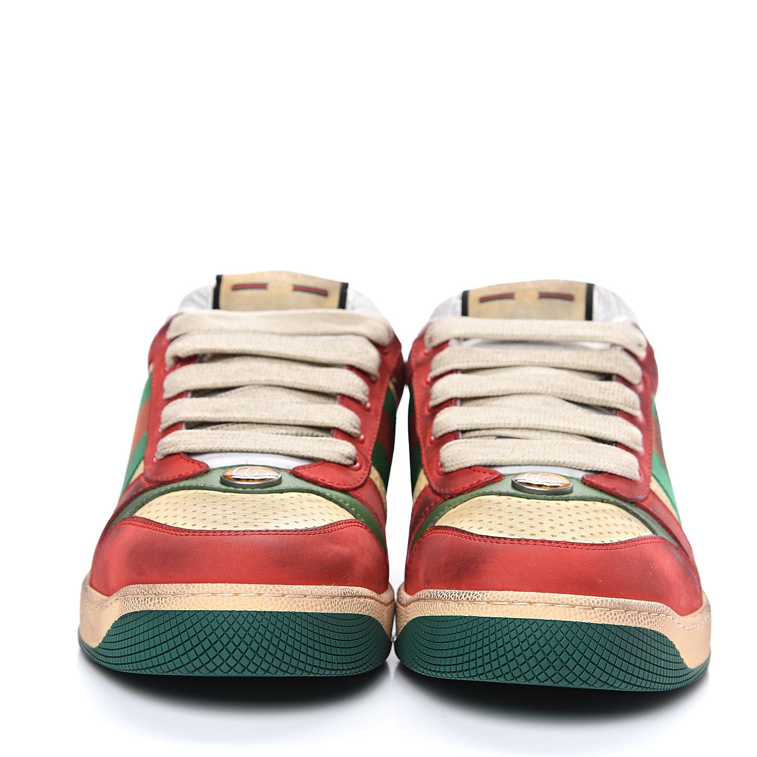 Gucci Nubuck Web Mens Screener Sneakers 7 Light Hibiscus Red Burro 2 of 9