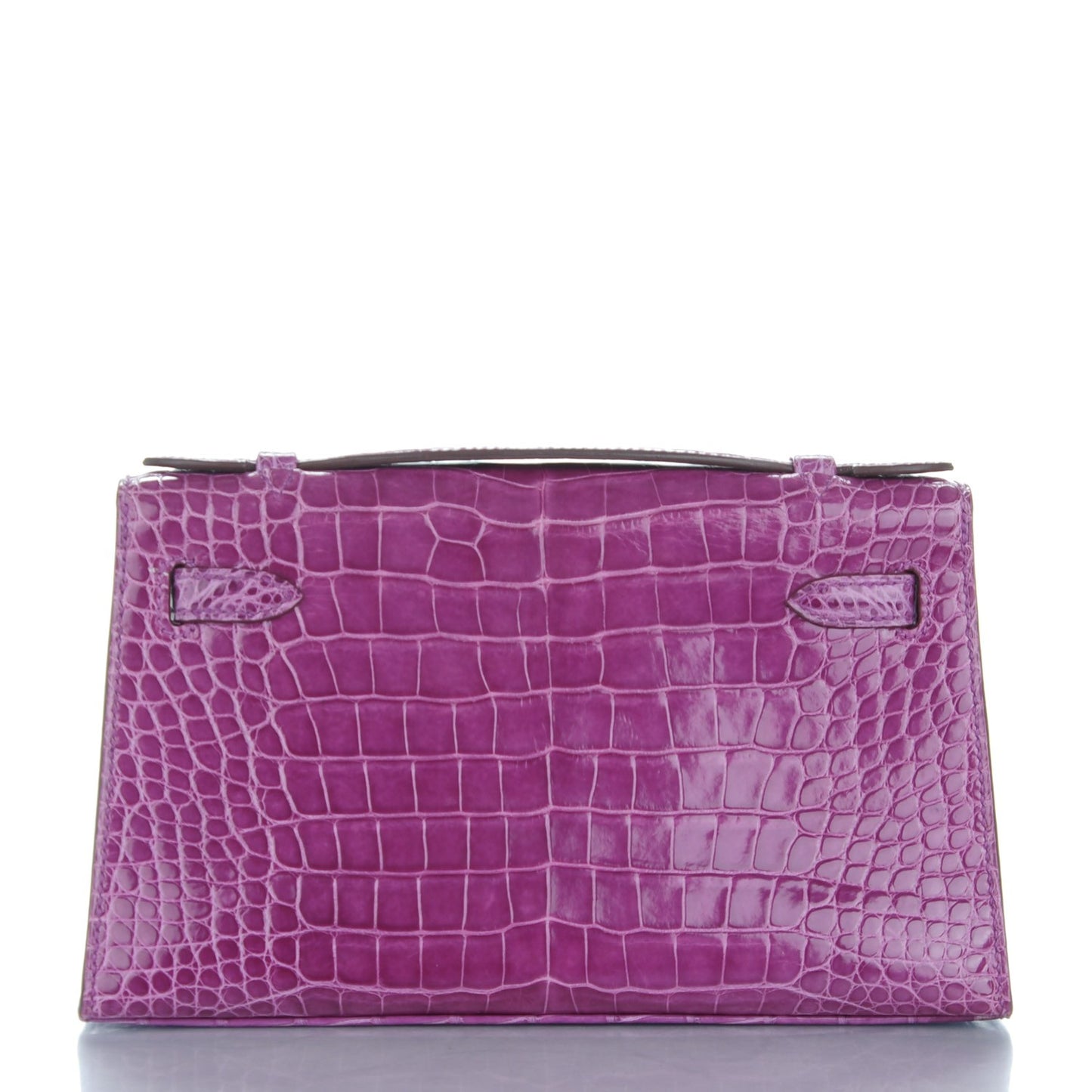 Shiny Alligator Kelly Pochette Violet