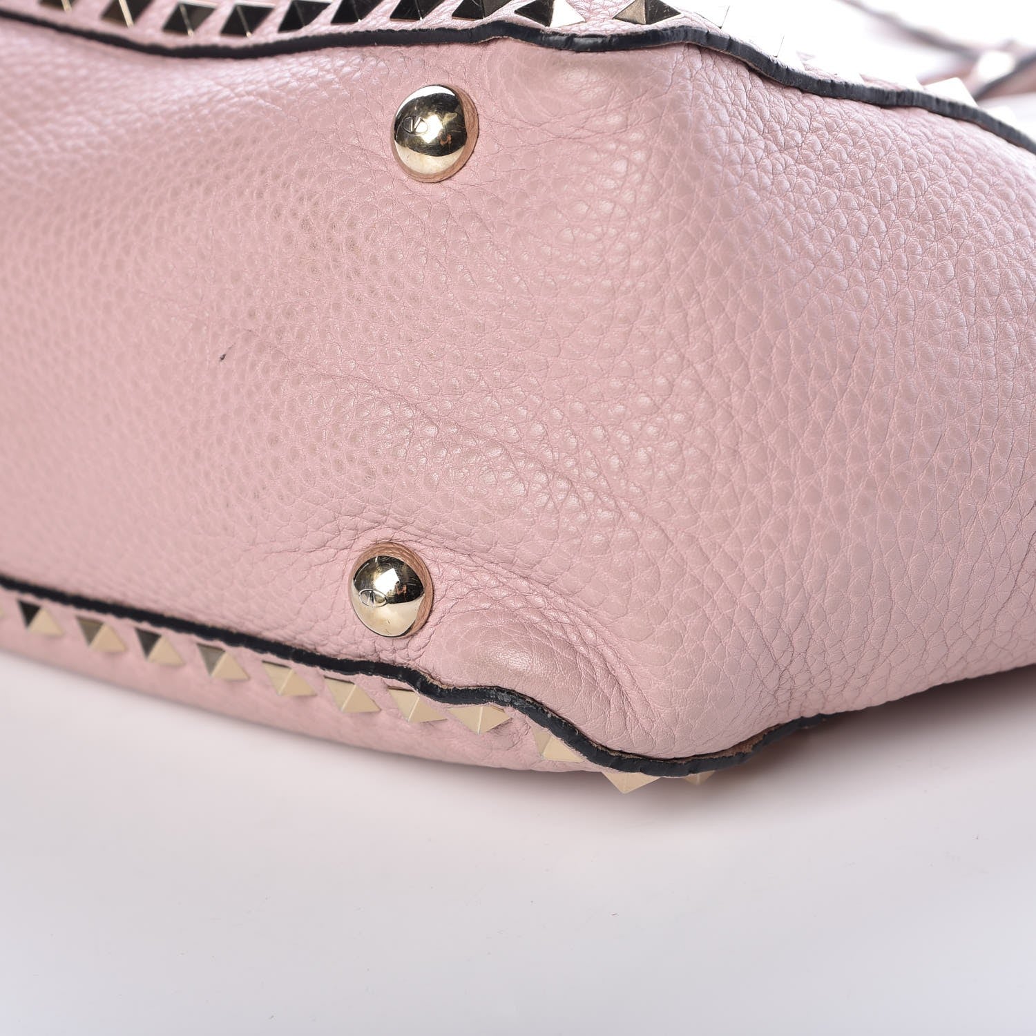 Valentino Garavani Grained Calfskin Small Rockstud Tote Water Rose 14 of 15