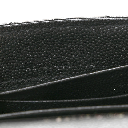 Saint Laurent Grain De Poudre Matelasse Chevron Small Monochrome Monogram Envelope Wallet Black Black 7 of 9