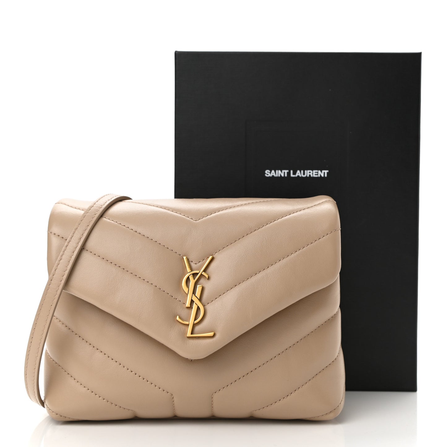 Calfskin Y Quilted Monogram Toy Loulou Crossbody Bag Dark Beige