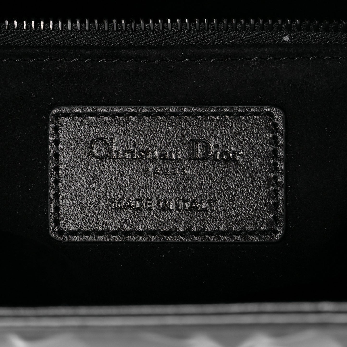 Calfskin Cannage Diamond Cannage Medium Lady Dior Black