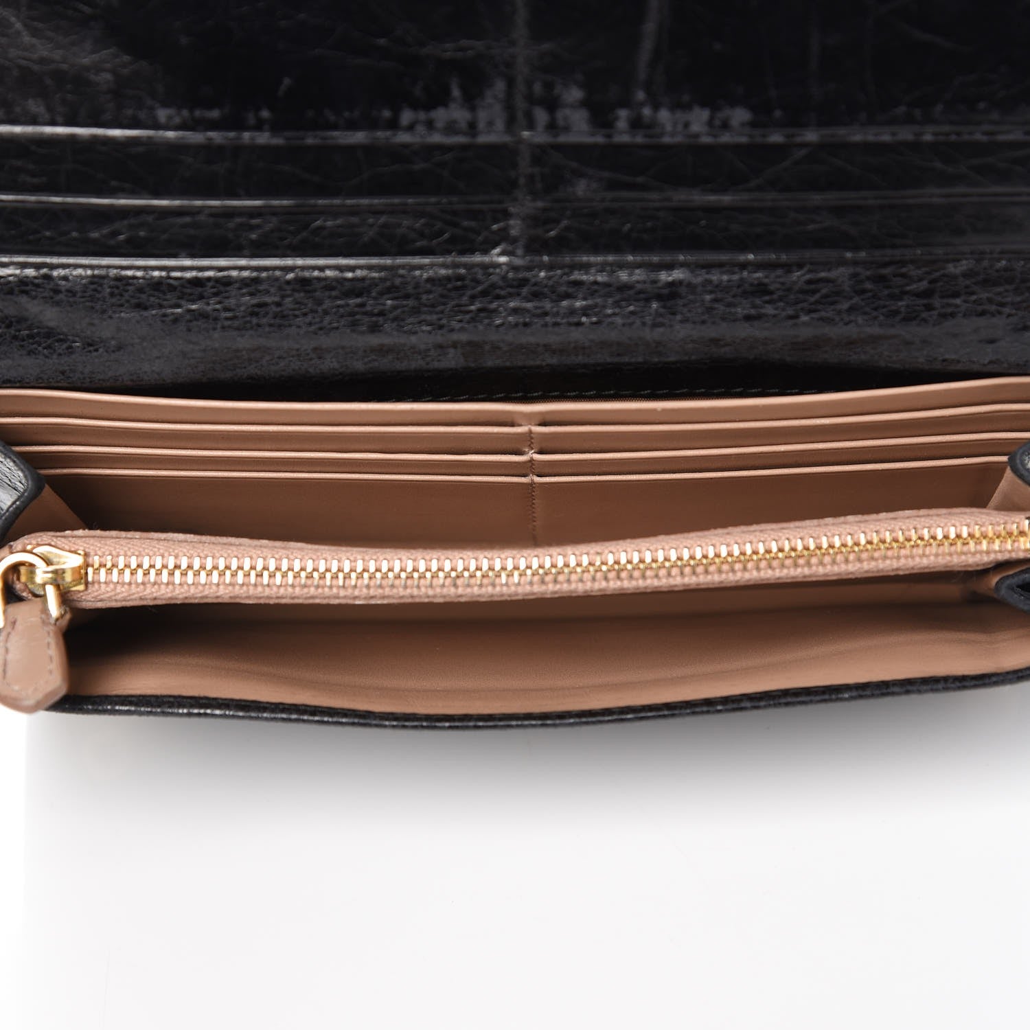 Prada Vitello Shine Zip Flap Wallet Black 5 of 17