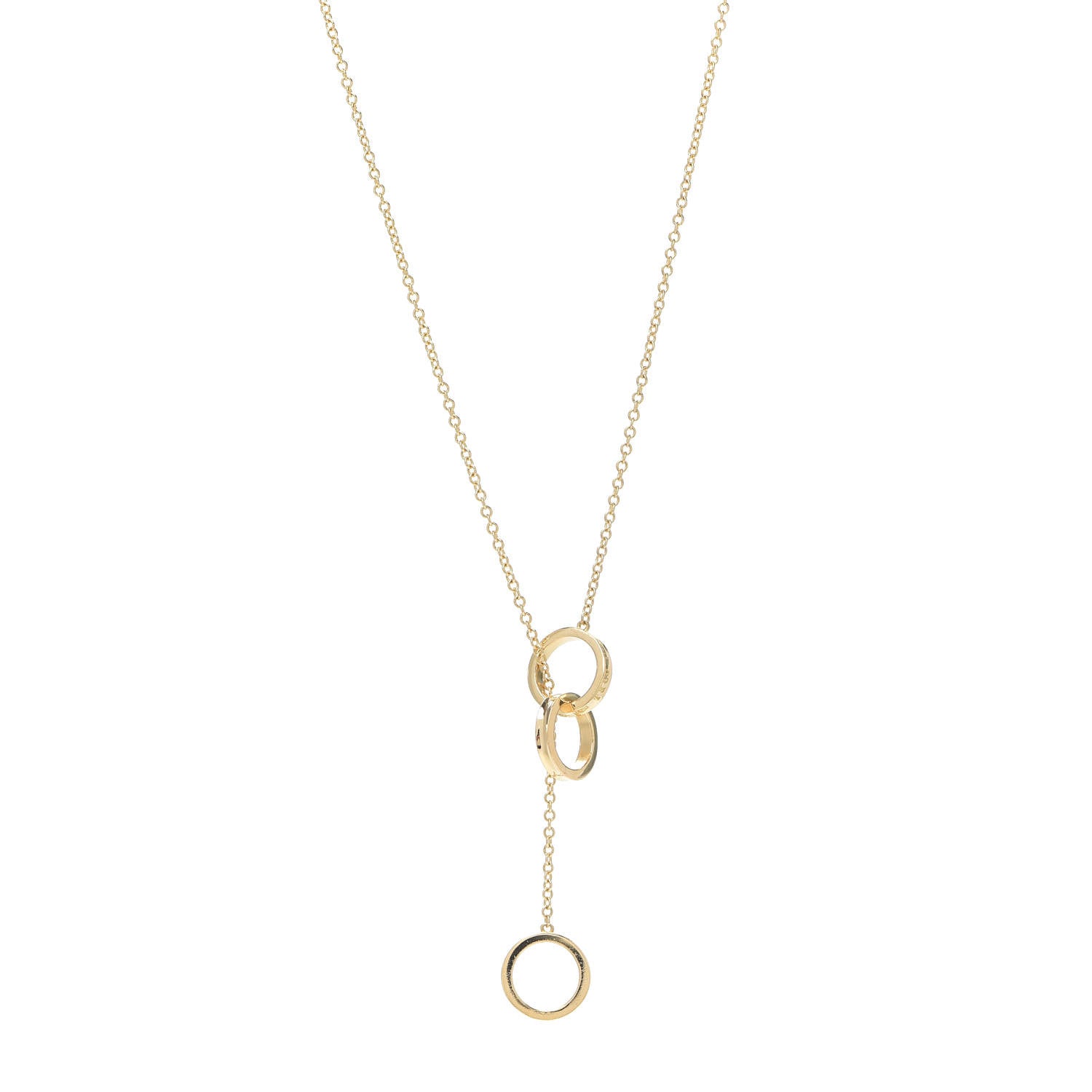 Tiffany 18K Yellow Gold 1837 Interlocking Circles Lariat Necklace 1 of 5