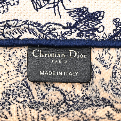 Christian Dior Canvas Embroidered Medium Dioriviera Toile De Jouy Book Tote Blue 6 of 13