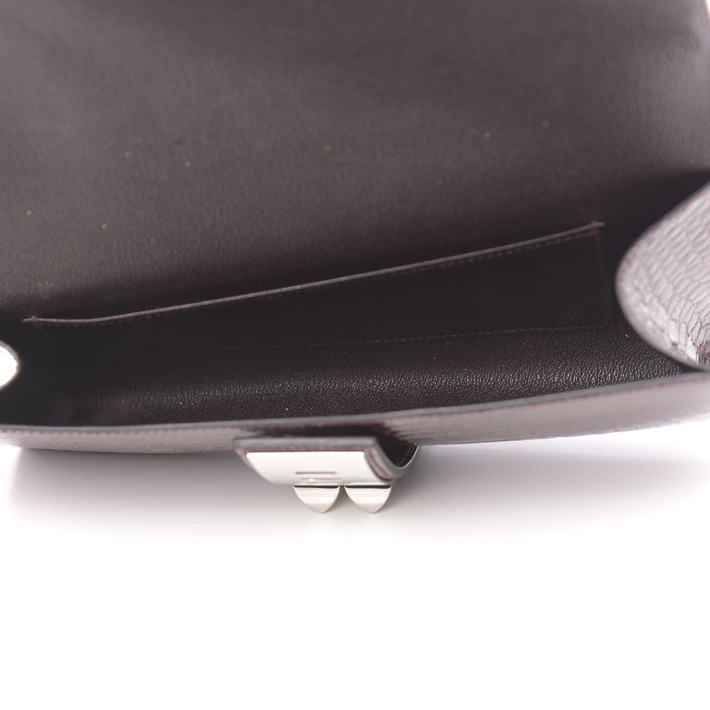 Shiny Alligator Medor Clutch 23 Bordeaux