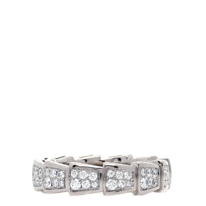 Bulgari 18K White Gold Diamond Serpenti Viper Pave Ring 56 7.5 1 of 6