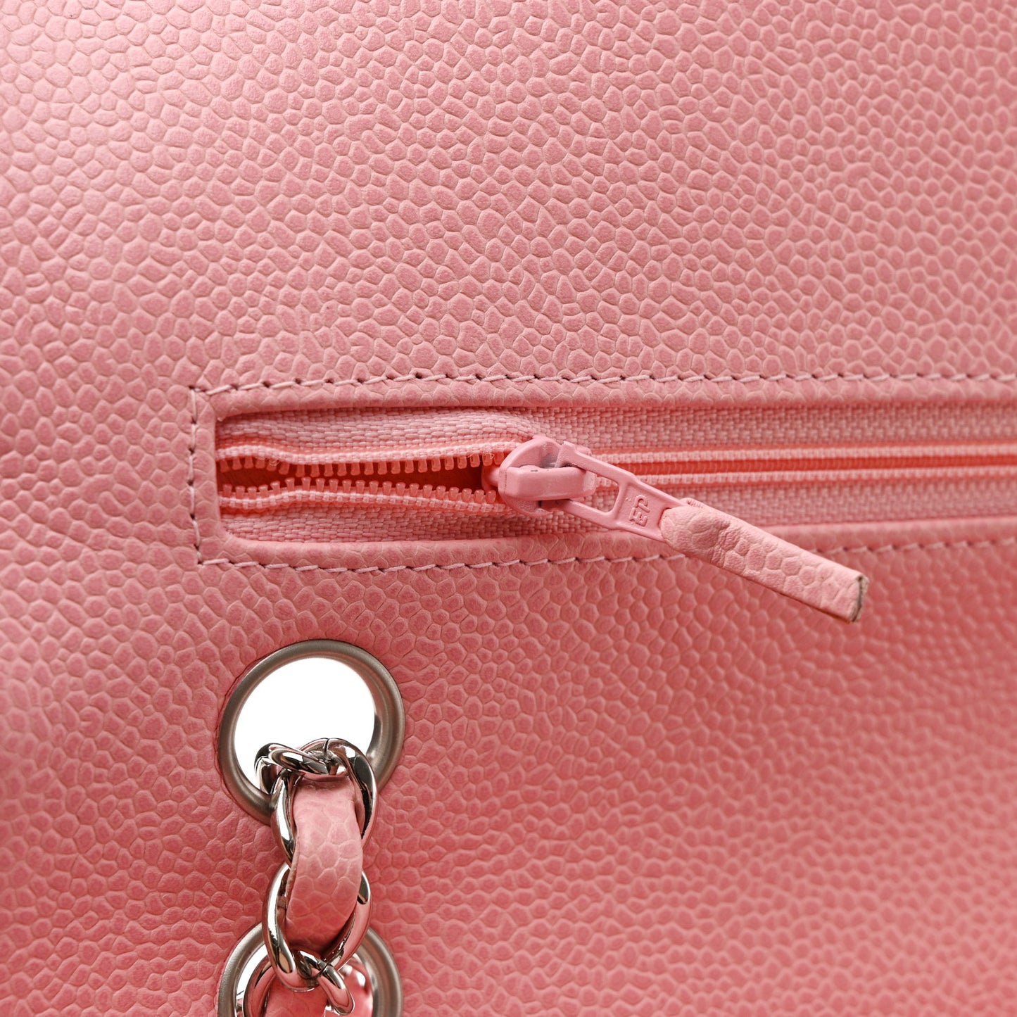 Caviar Quilted Medium Double Flap Light Pink