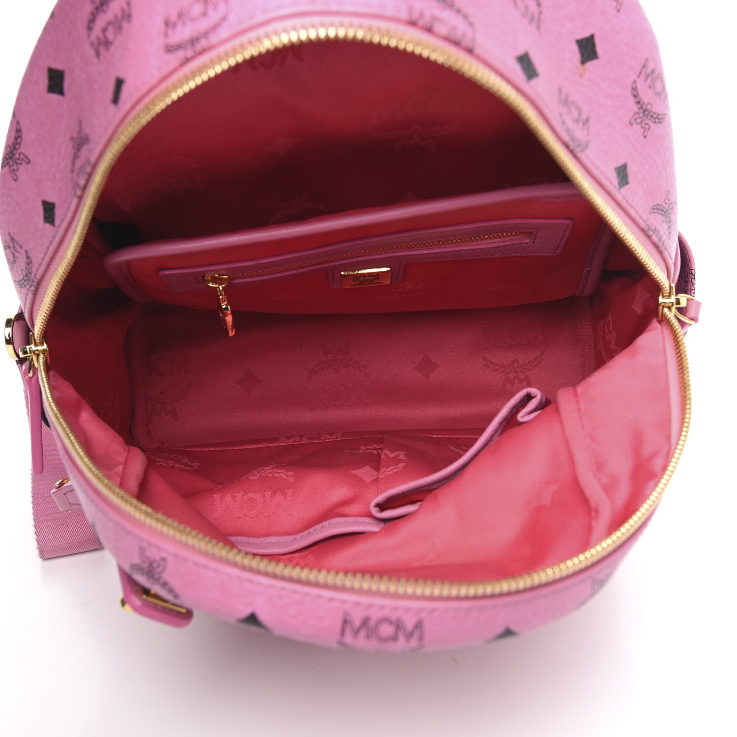 MCM Visetos Studded Small Dual Stark Backpack Pink 4 of 8