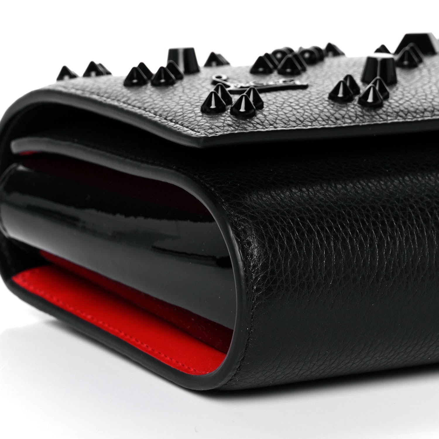 Christian Louboutin Calfskin Spikes Loubinthesky Paloma Clutch Black 11 of 13