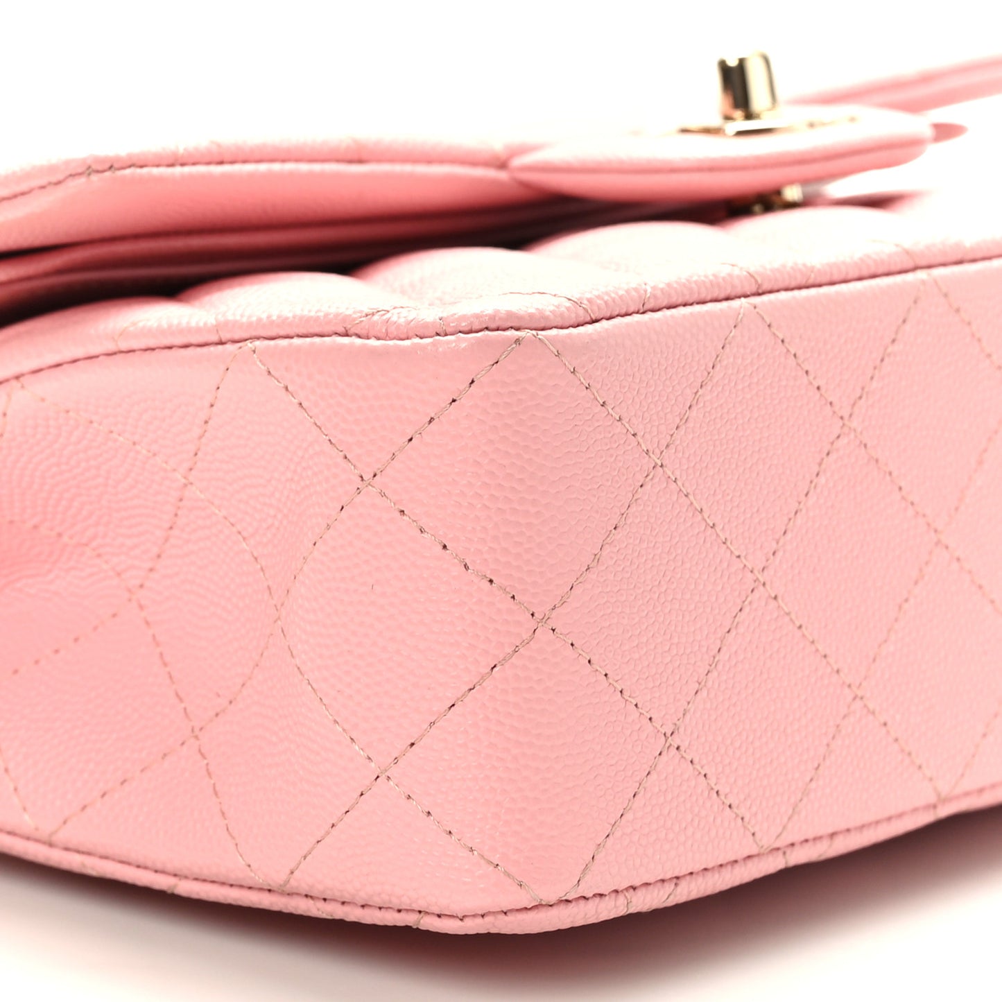 Caviar Quilted Small Double Flap Pink