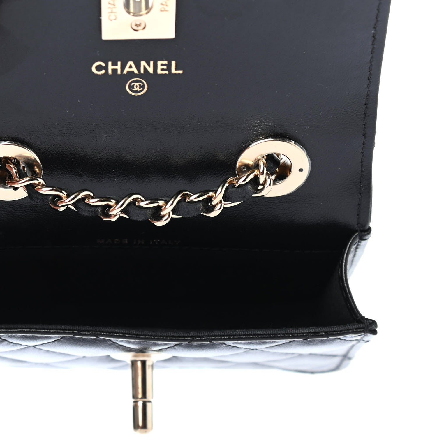 Chanel Lambskin Quilted Trendy CC Card Holder On Chain Black 4 of 4