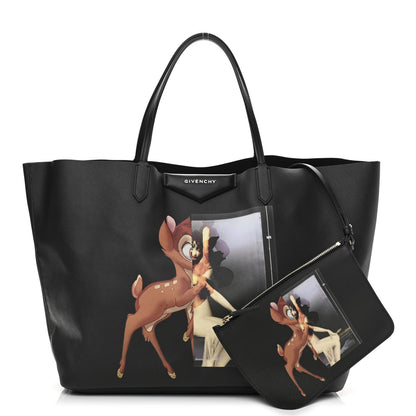 Givenchy Textured Coated Canvas Bambi Print Large Antigona Tote Black 1 of 11